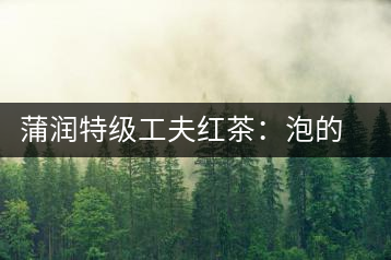 蒲潤特級工夫紅茶：泡的方便，喝的舒適