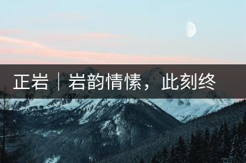 正巖｜巖韻情愫，此刻終得