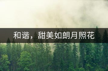 和諧，甜美如朗月照花