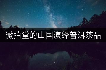 微拍堂的山國演繹普洱茶品質(zhì)如何？