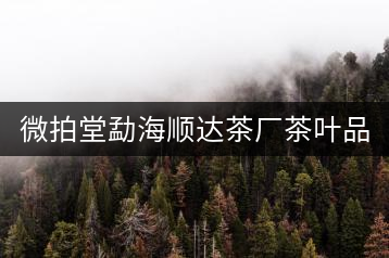 微拍堂勐海順達(dá)茶廠茶葉品質(zhì)如何？