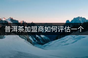 普洱茶加盟商如何評估一個普洱茶品牌是否值得加盟？