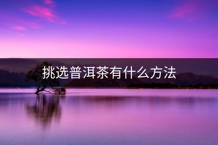 挑選普洱茶有什么方法 挑選普洱茶有什么方法