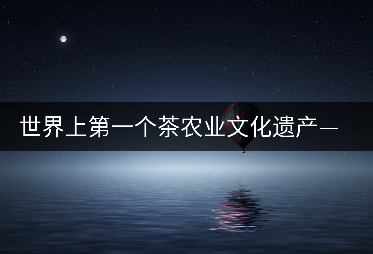 世界上第一個茶農(nóng)業(yè)文化遺產(chǎn)——普洱古茶園 世界上第一個茶農(nóng)業(yè)文化遺產(chǎn)——普洱古茶園