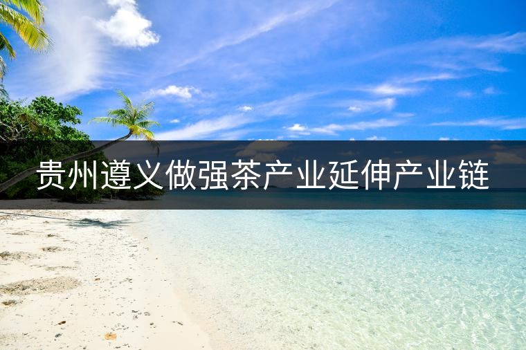 貴州遵義做強(qiáng)茶產(chǎn)業(yè)延伸產(chǎn)業(yè)鏈