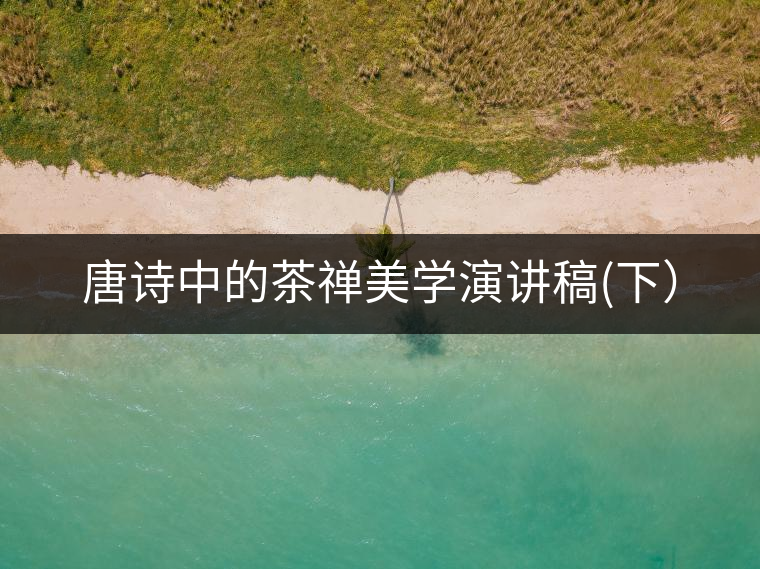 唐詩中的茶禪美學演講稿(下) 唐詩中的茶禪美學演講稿(下)