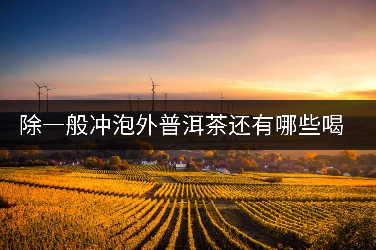 除一般沖泡外普洱茶還有哪些喝法？