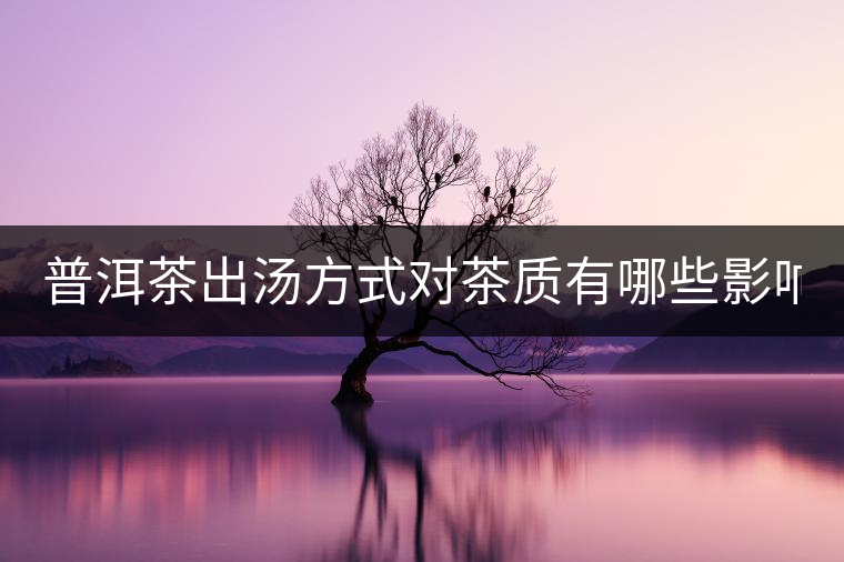 普洱茶出湯方式對(duì)茶質(zhì)有哪些影響？