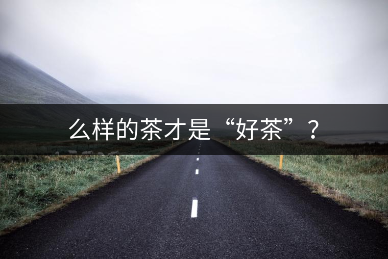 么樣的茶才是“好茶”？