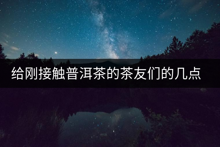 給剛接觸普洱茶的茶友們的幾點建議