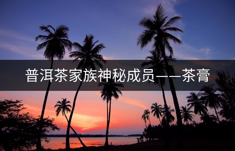 普洱茶家族神秘成員——茶膏