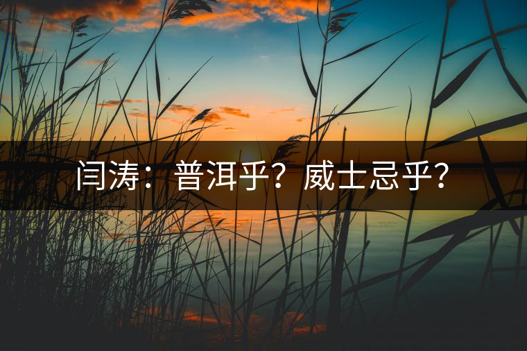 閆濤：普洱乎？威士忌乎？