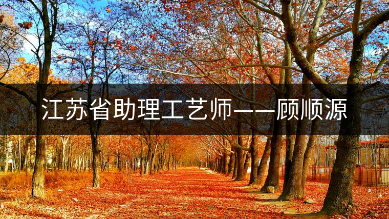 江蘇省助理工藝師——顧順源