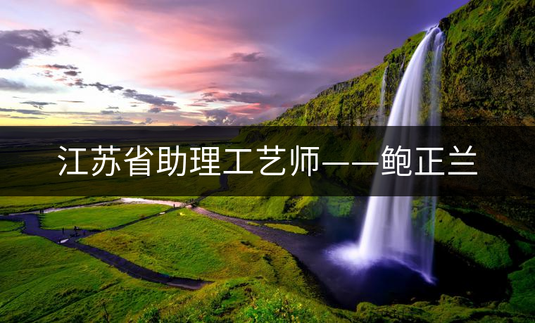 江蘇省助理工藝師——鮑正蘭 江蘇省助理工藝師——鮑正蘭