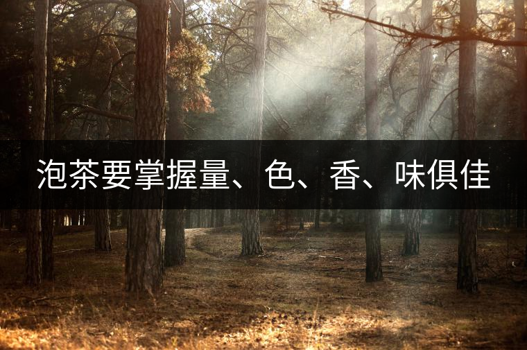 泡茶要掌握量、色、香、味俱佳