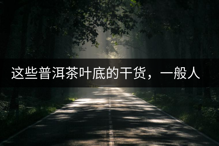 這些普洱茶葉底的干貨，一般人我不告訴他