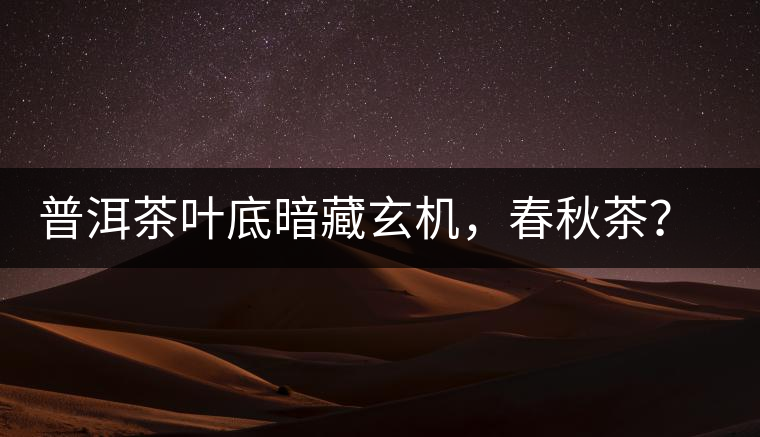 普洱茶葉底暗藏玄機，春秋茶？大樹茶？野生茶？班章料？你讀懂了嗎？