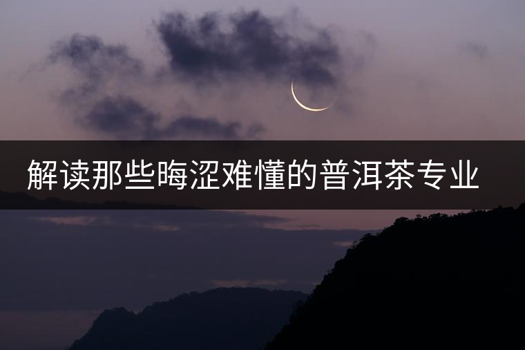 解讀那些晦澀難懂的普洱茶專(zhuān)業(yè)術(shù)語(yǔ) 解讀那些晦澀難懂的普洱茶專(zhuān)業(yè)術(shù)語(yǔ)