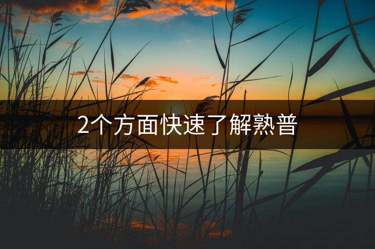 2個(gè)方面快速了解熟普