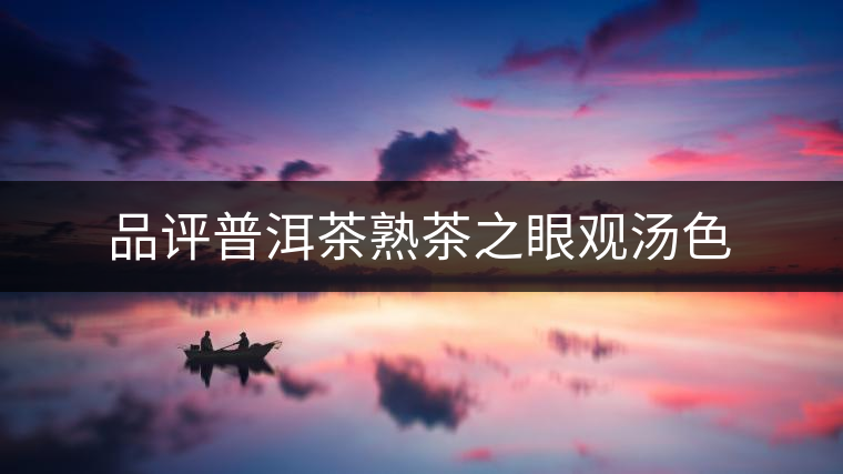 品評普洱茶熟茶之眼觀湯色 品評普洱茶熟茶之眼觀湯色