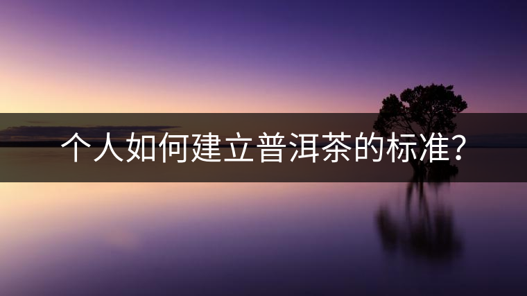 個(gè)人如何建立普洱茶的標(biāo)準(zhǔn)？