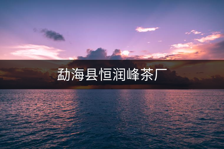 勐?？h恒潤峰茶廠