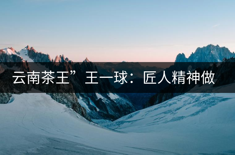 云南茶王”王一球：匠人精神做茶，郎河要做百年老店