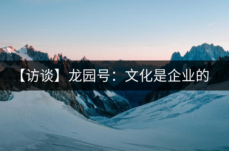 【訪談】龍園號:文化是企業(yè)的根本生命力 【訪談】龍園號:文化是企業(yè)的根本生命力