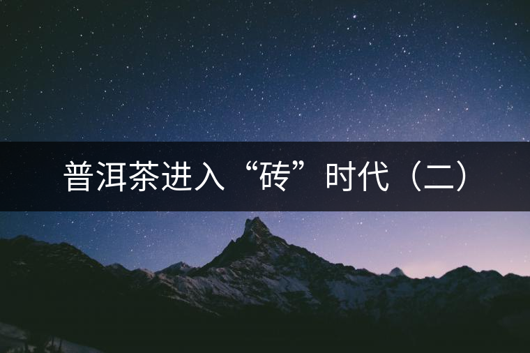 普洱茶進入“磚”時代（二）