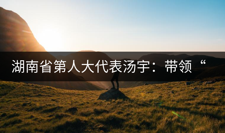 湖南省第人大代表湯宇:帶領“茶業(yè)湘軍”走向世界 湖南省第人大代表湯宇:帶領“茶業(yè)湘軍”走向世界