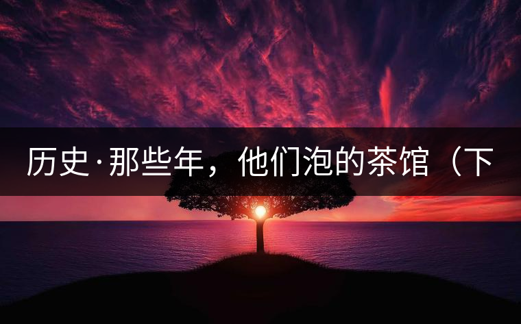 歷史·那些年，他們泡的茶館（下）