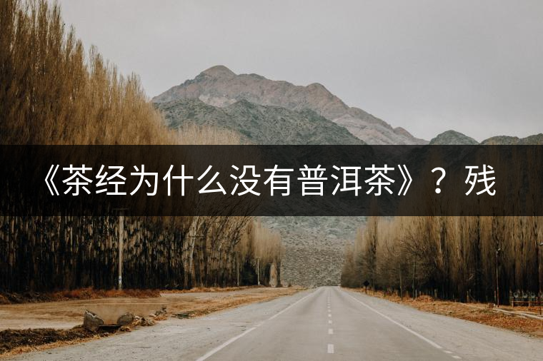 《茶經(jīng)為什么沒(méi)有普洱茶》？殘缺的普洱茶史料！