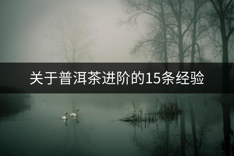 關于普洱茶進階的15條經驗 關于普洱茶進階的15條經驗