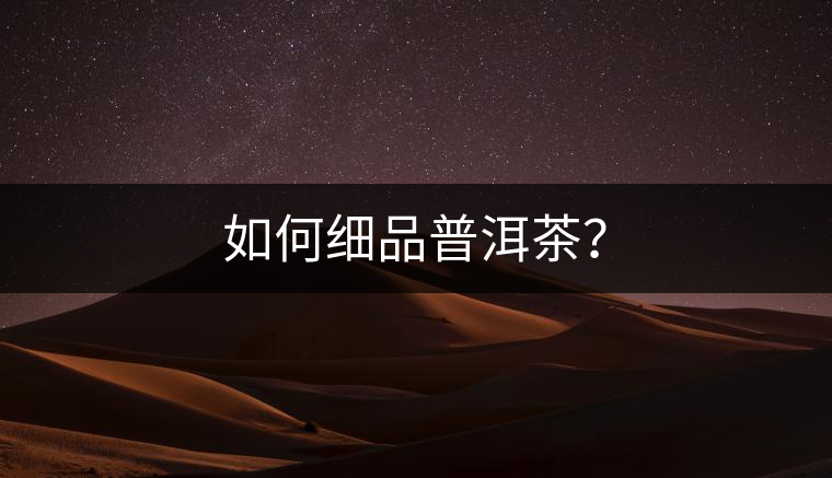 如何細(xì)品普洱茶？