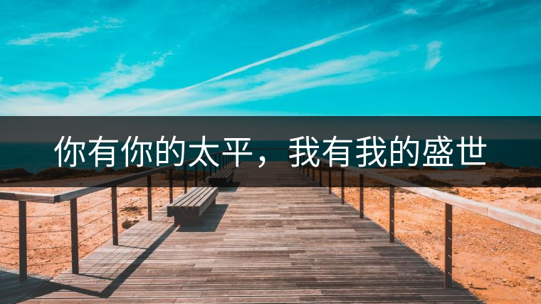 你有你的太平，我有我的盛世