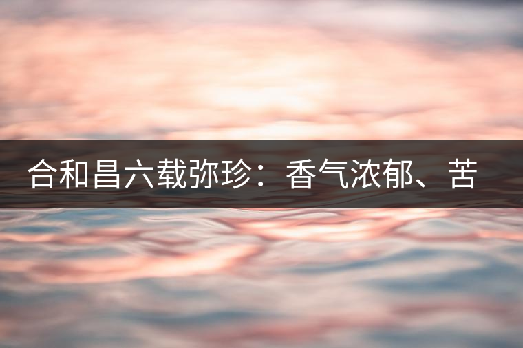 合和昌六載彌珍：香氣濃郁、苦澀均衡