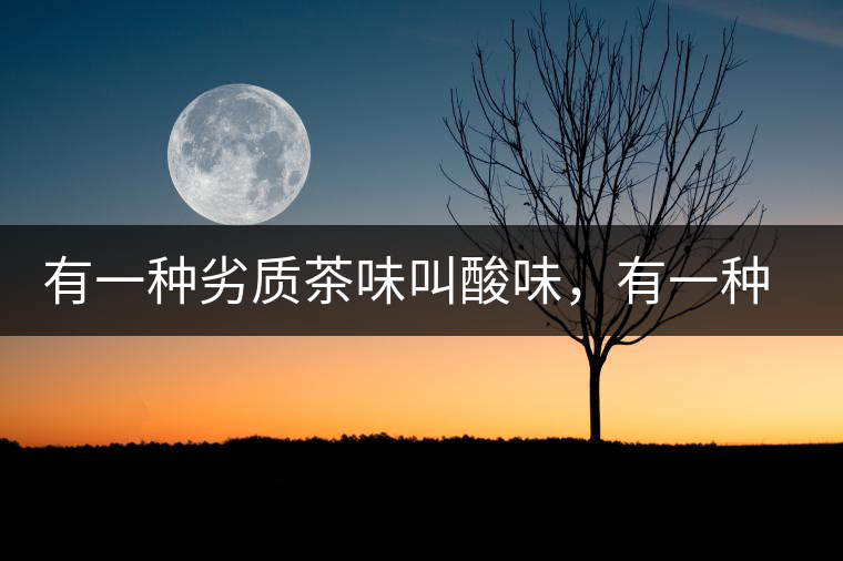 有一種劣質(zhì)茶味叫酸味，有一種優(yōu)質(zhì)茶味也叫酸味