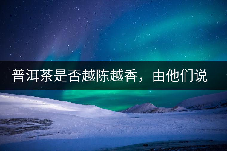 普洱茶是否越陳越香，由他們說了算