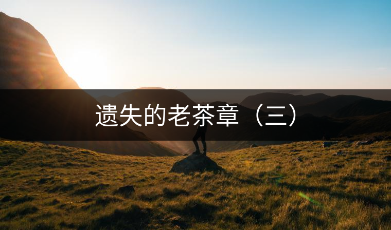 遺失的老茶章（三）
