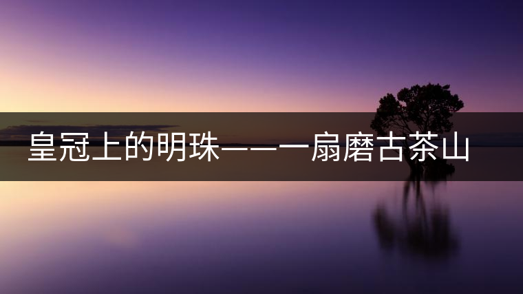 皇冠上的明珠——一扇磨古茶山探尋記