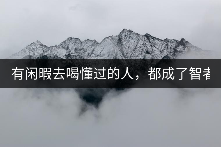 有閑暇去喝懂過(guò)的人，都成了智者！
