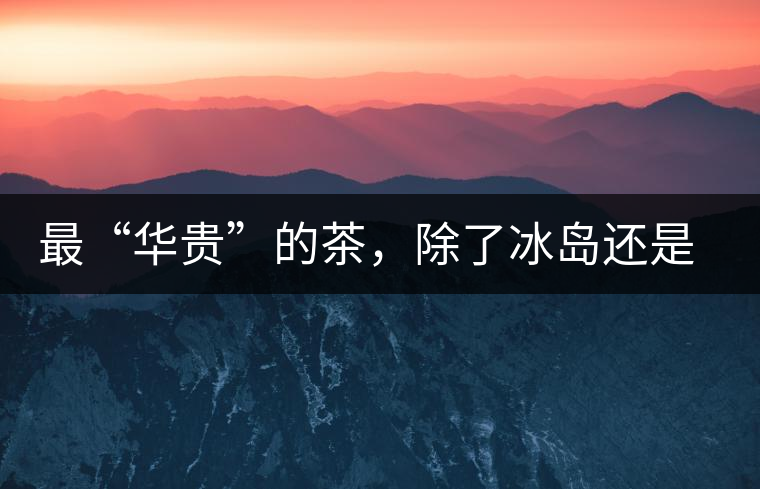 最“華貴”的茶，除了冰島還是冰島