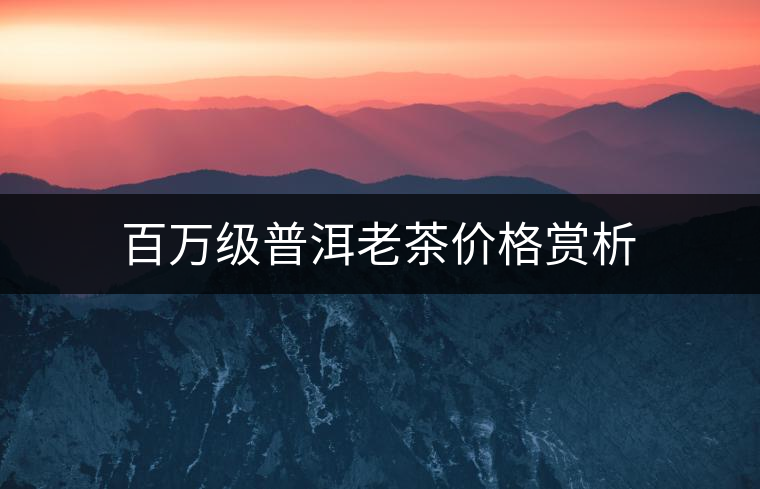 百萬級普洱老茶價(jià)格賞析 百萬級普洱老茶價(jià)格賞析