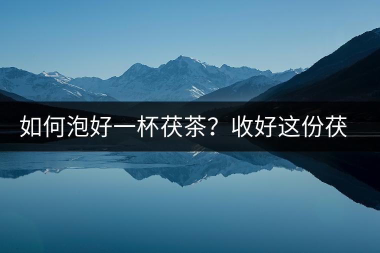 如何泡好一杯茯茶？收好這份茯茶的沖泡方法
