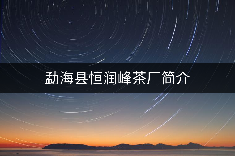 勐??h恒潤峰茶廠簡介 勐??h恒潤峰茶廠簡介