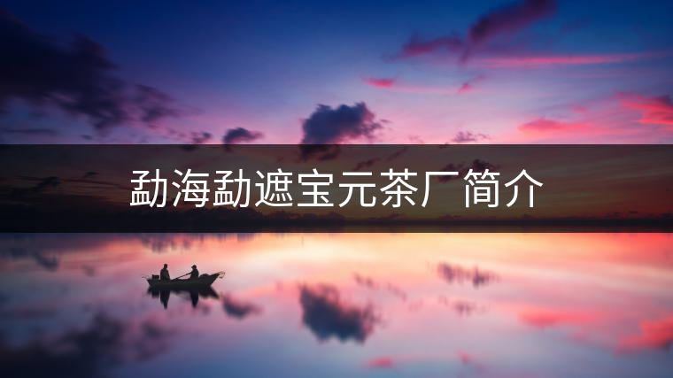 勐海勐遮寶元茶廠簡(jiǎn)介 勐海勐遮寶元茶廠簡(jiǎn)介