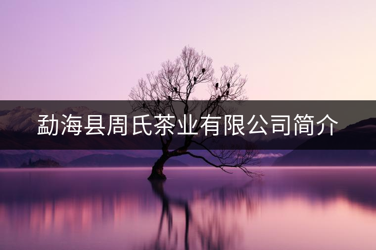 勐海縣周氏茶業(yè)有限公司簡介 勐??h周氏茶業(yè)有限公司簡介
