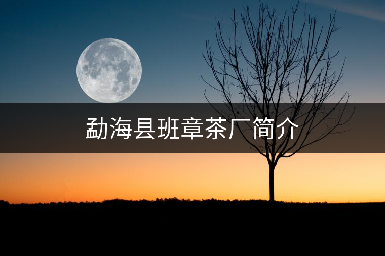 勐海縣班章茶廠簡介 勐海縣班章茶廠簡介