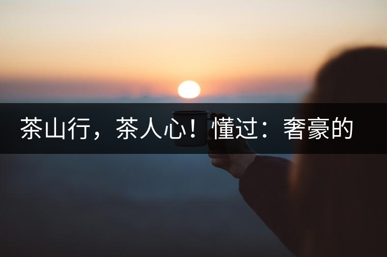 茶山行，茶人心！懂過：奢豪的性價比之王