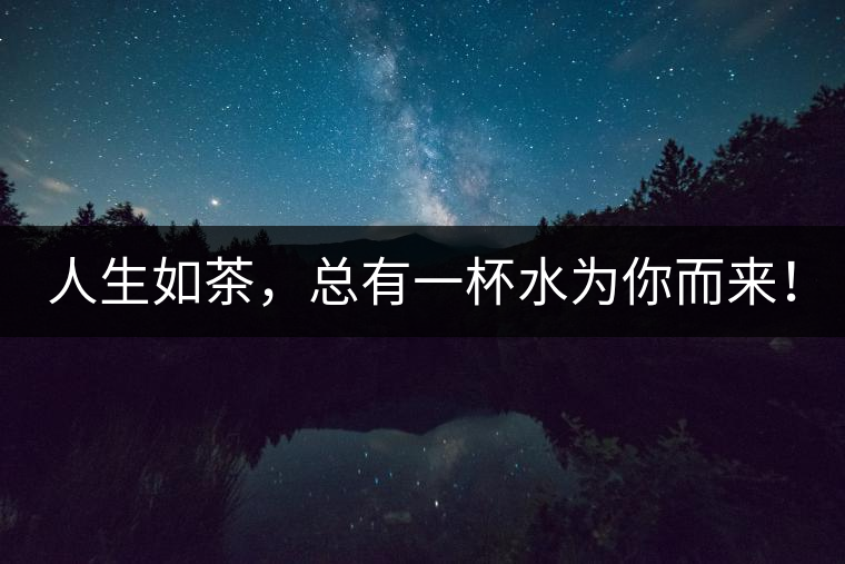 人生如茶，總有一杯水為你而來！